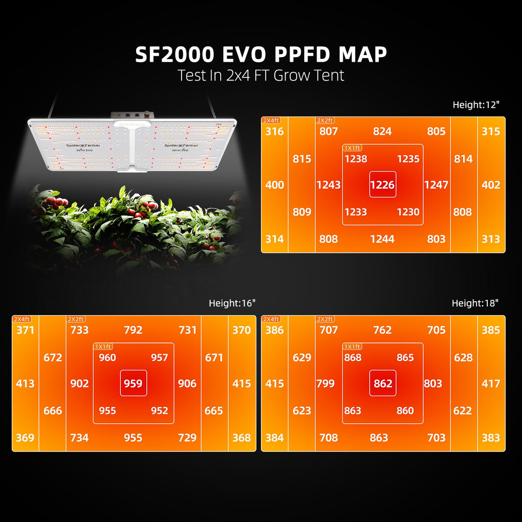 Spider Farmer SF2000 LED Grow Light + 2' x 4' Grow Tent + Inline Fan product image 4