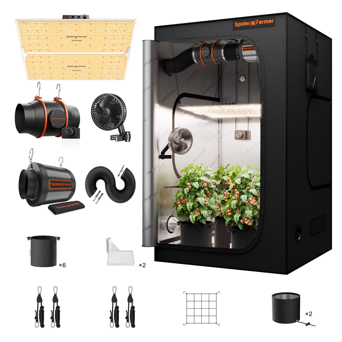 Spider Farmer SF4000 LED Grow Light + 4' x 4' Grow Tent + Inline Fan product image 10