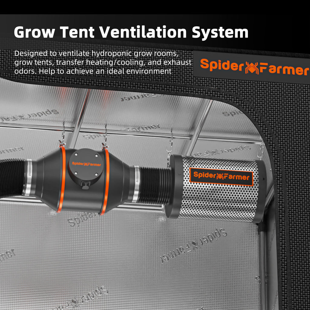 cheap grow tent ventilation Spider Farmer Ventilation Kit 4" Inline Fan with Temperature Humidity Controller