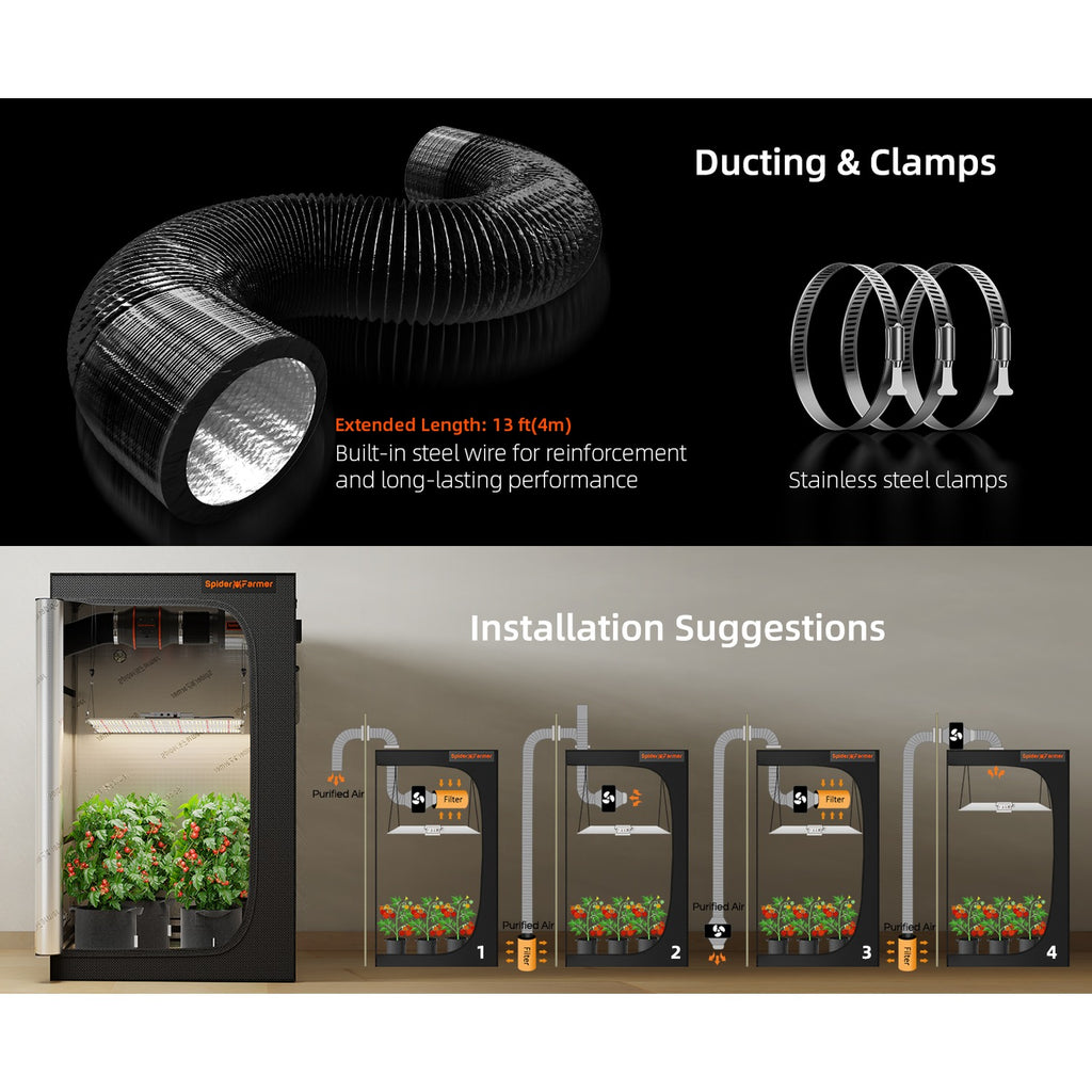 Spider Farmer Ventilation Kit 6" Inline Duct Fan & Carbon Filter Combo product image 11