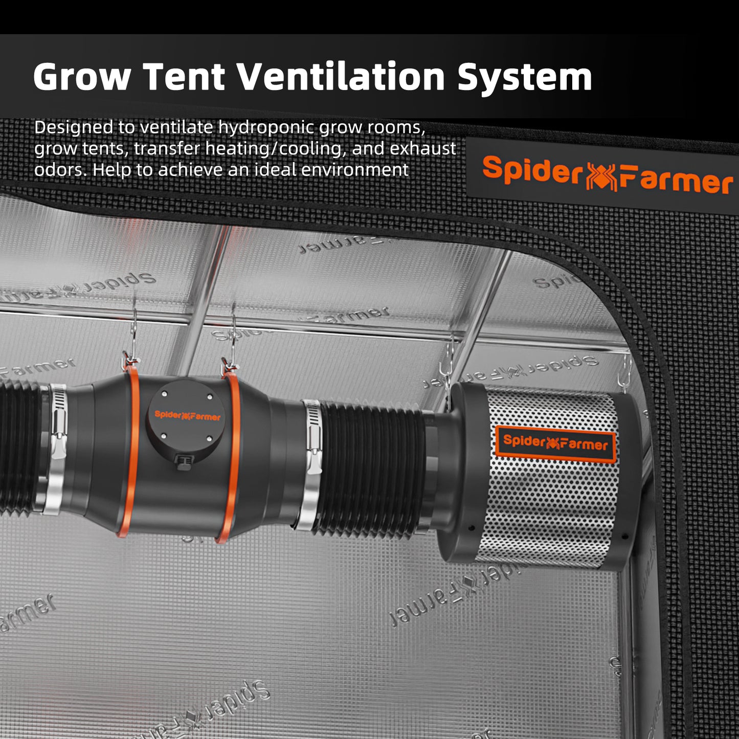 Spider Farmer Ventilation Kit 6" Inline Duct Fan & Carbon Filter Combo product image 14