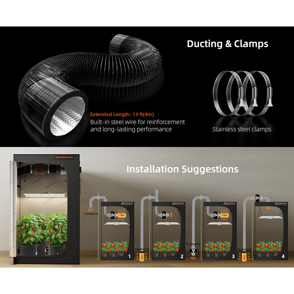 Spider Farmer Ventilation Kit 6" Inline Duct Fan & Carbon Filter Combo product image 19