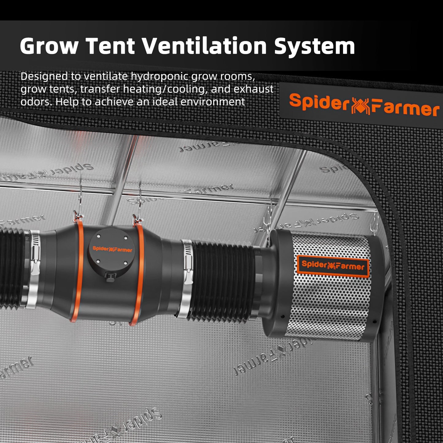 Spider Farmer Ventilation Kit 6" Inline Duct Fan & Carbon Filter Combo product image 6
