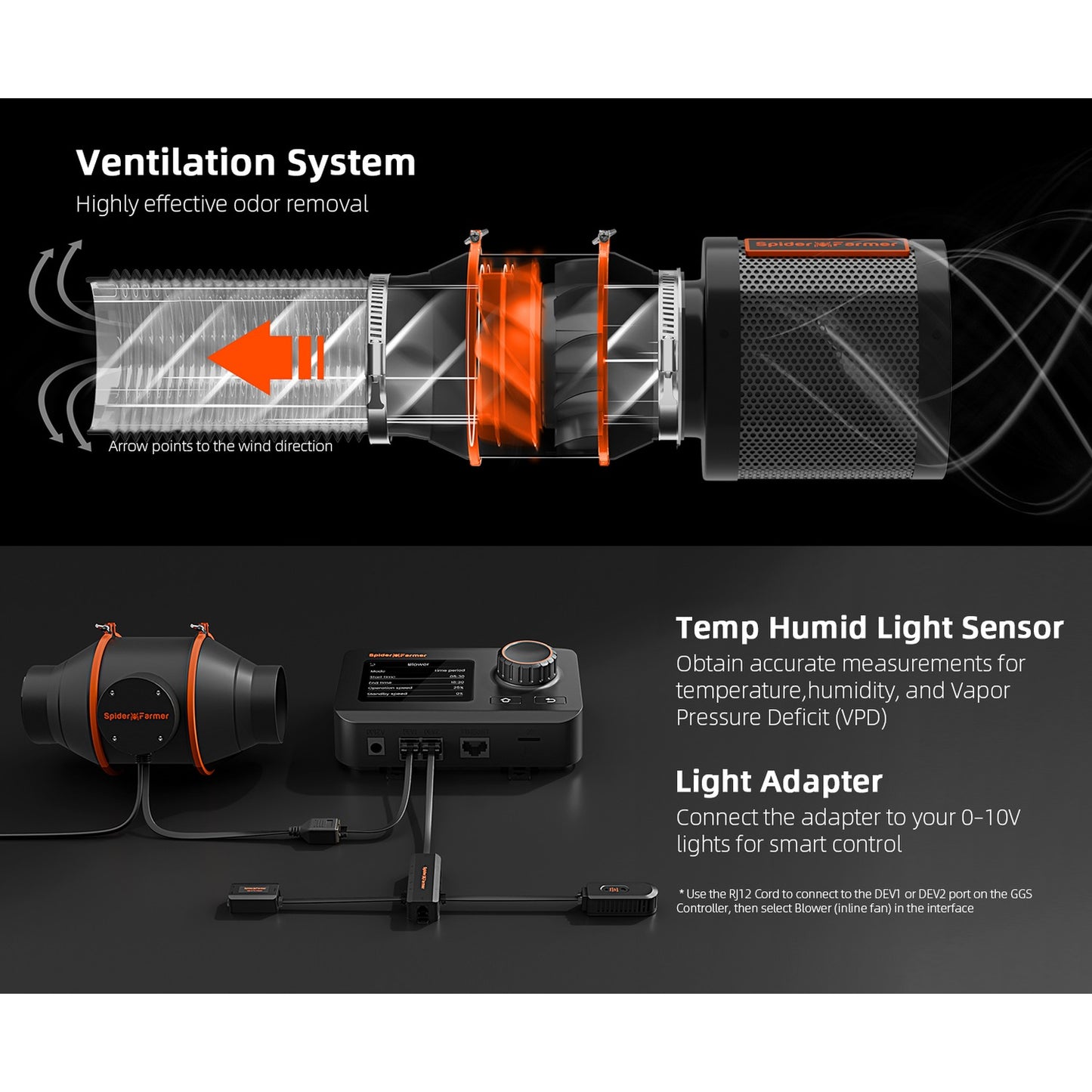 Spider Farmer Ventilation Kit 6" Inline Duct Fan & Carbon Filter Combo product image 9