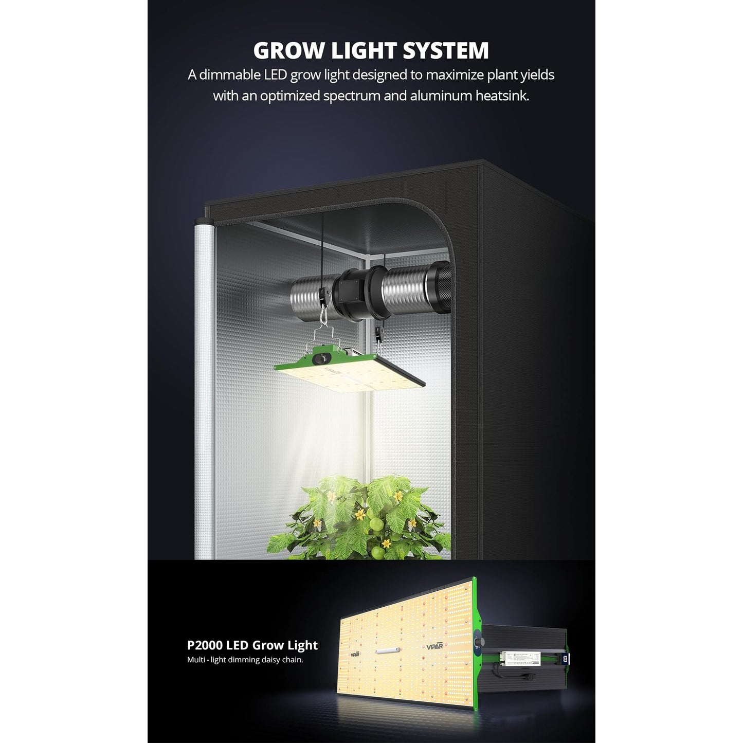 ViparSpectra P2000 200W Infrared Full Spectrum LED Grow Light product image 9