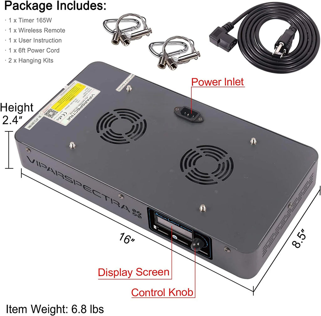 ViparSpectra V165 110W Full Spectrum Aquarium LED Grow Light product image 6