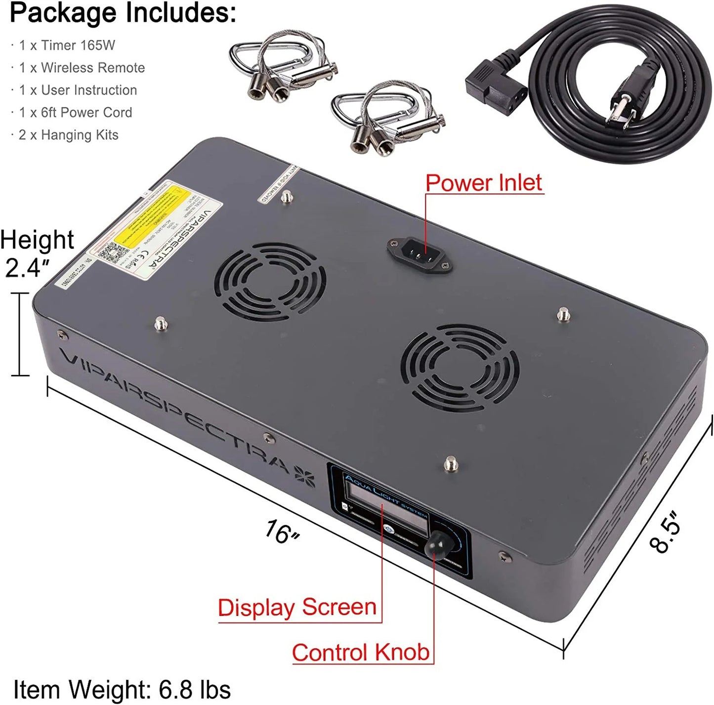 ViparSpectra V165 110W Full Spectrum Aquarium LED Grow Light product image 6