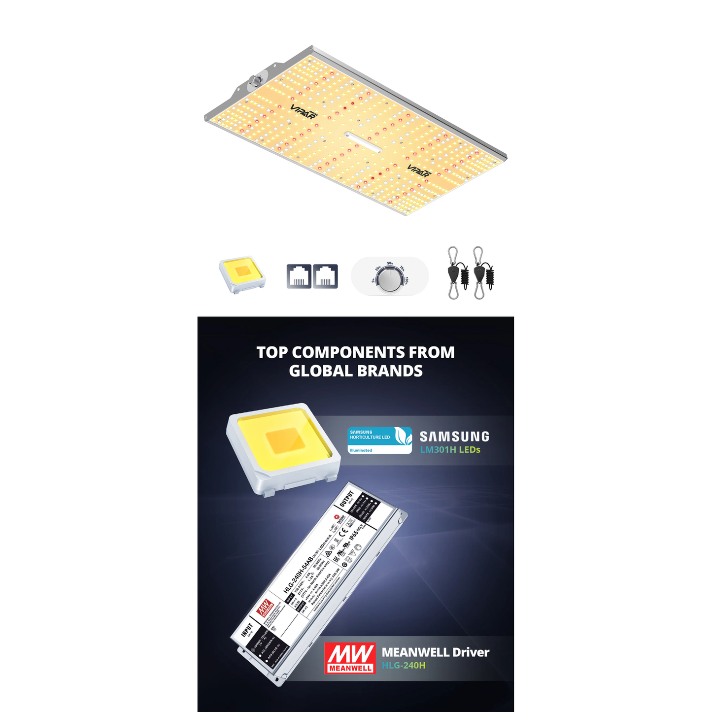 ViparSpectra XS2000 240W Infrared Full Spectrum LED Grow Light product image 2