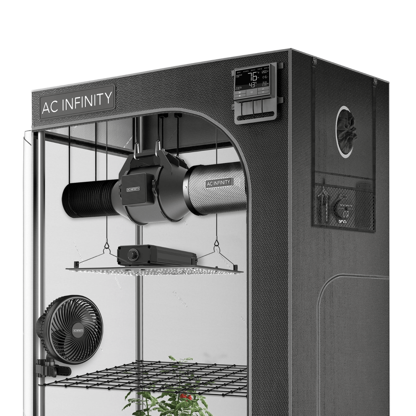 AC Infinity Advance Grow Tent System 3x3, 3-Plant Kit, Integrated Smart Controls to Automate Ventilation, Circulation, Full Spectrum LED Grow Light AC-PKB33 Kits 819137022850