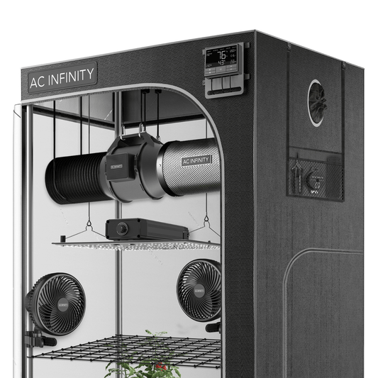 AC Infinity Advance Grow Tent System 4x4, 4-Plant Kit, Integrated Smart Controls to Automate Ventilation, Circulation, Full Spectrum LED Grow Light AC-PKB44 Kits 819137022867
