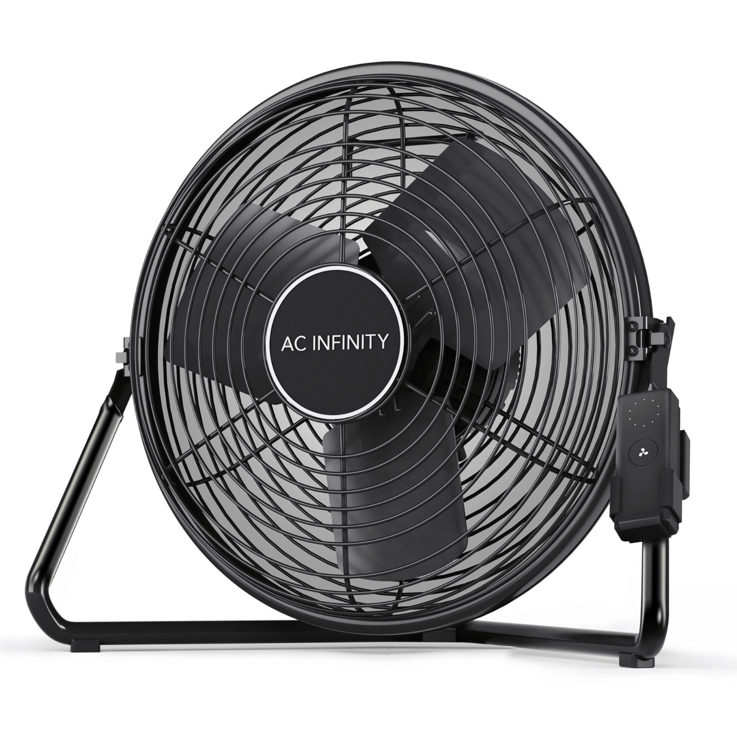 AC Infinity CLOUDLIFT S16 fan with 10-speed wireless remote, featuring quiet EC motor for efficient air circulation.