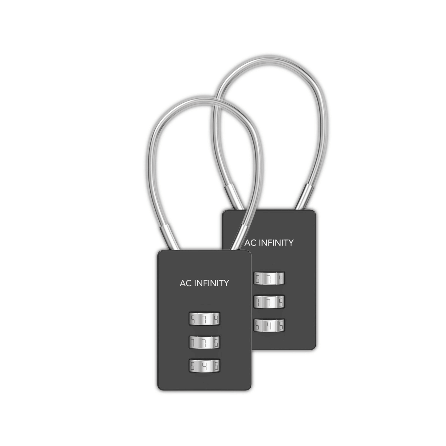 AC Infinity Combination Lock, Flexible Steel Cable Loop, 2-Pack | AC-NLA3-2 | Grow Tents Depot | Grow Tents | 819137023390