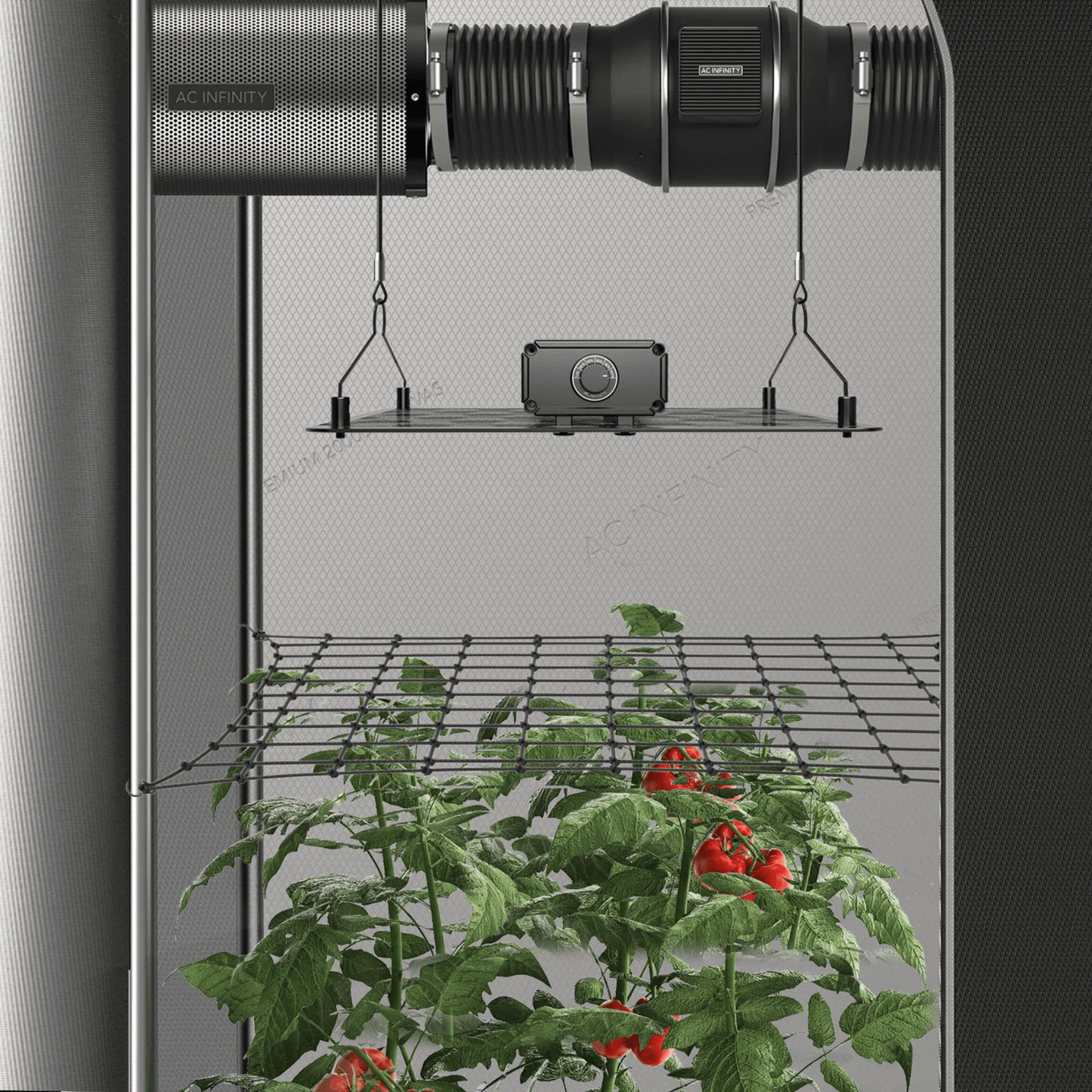 AC Infinity Grow Tent Trellis Netting, Flexible Elastic Cords, 2x4' AC-ETB24 Accessories