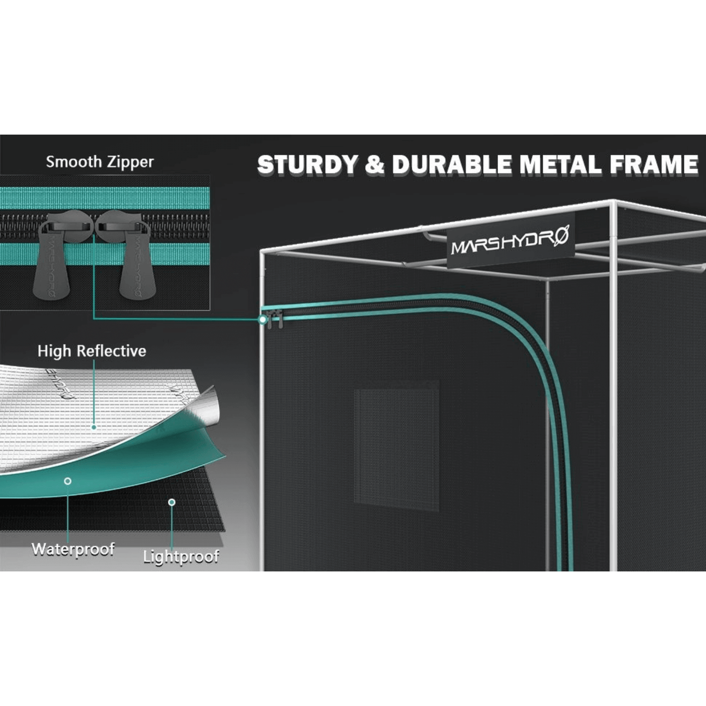 Mars Hydro 5' x 10' x 6' 8" (150cm x 300cm x 200cm) Indoor Grow Tent MH-150X300X200 Grow Tents