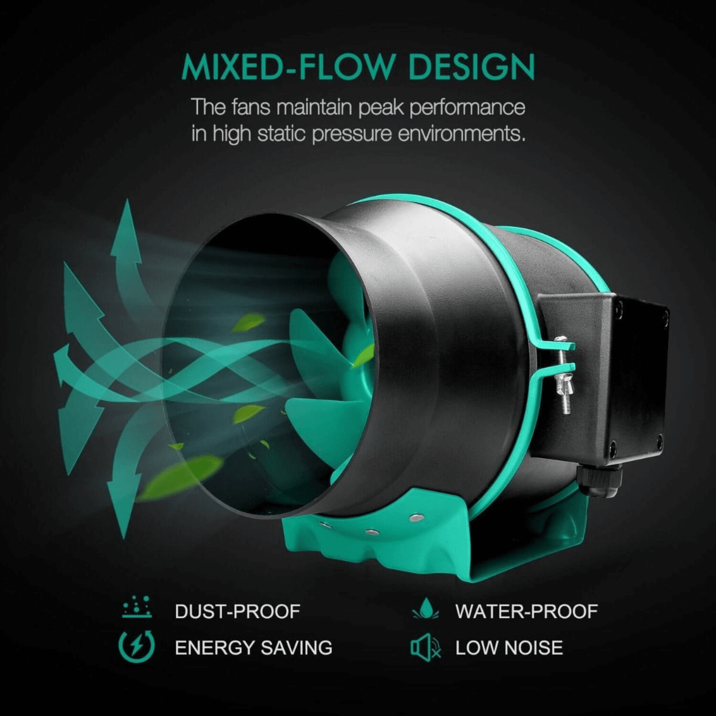 Mars Hydro 6" Inline Duct Fan and Carbon Filter Combo with Speed Controller | MH-6Filterkits | Grow Tents Depot | Climate Control | 6973280373468