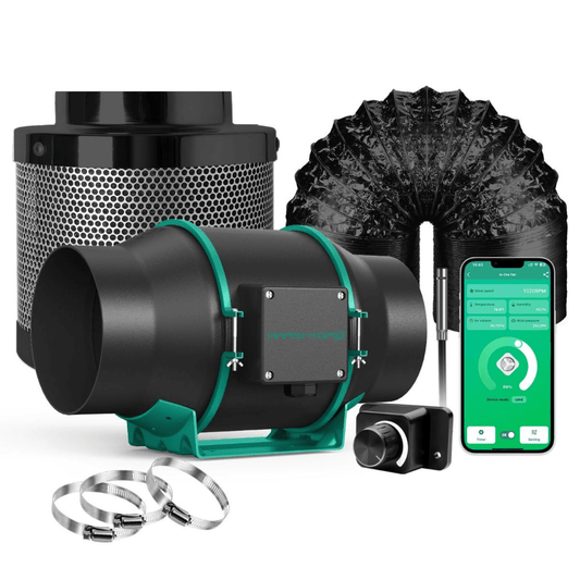 Mars Hydro iFresh 6" Smart Inline Duct Fan and Carbon Filter Combo | MH-iFresh6-C | Grow Tents Depot | Climate Control | 6973280378876