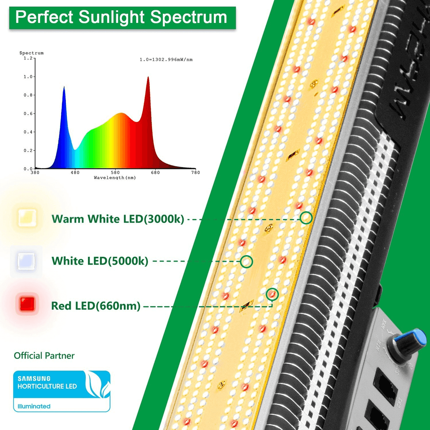 Mars hydro sp 3000 300w 2x5 samsung lm301b osram best growing led best sale light