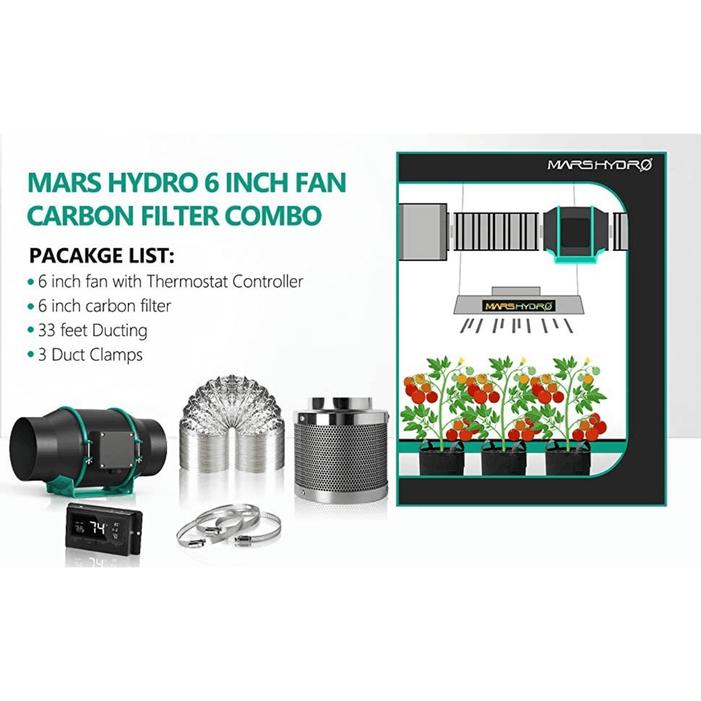 Air Filtration Kit PRO 6, Inline Fan with Smart Controller, Carbon Filter  & Ducting Combo - AC Infinity
