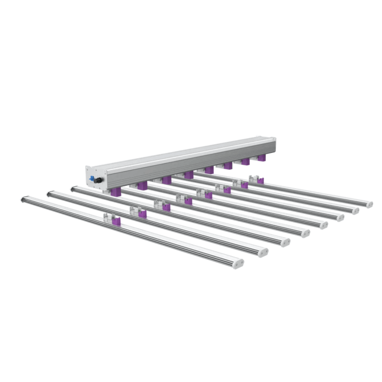 LED grow light fixture with eight bars designed for indoor gardening and optimal plant growth.