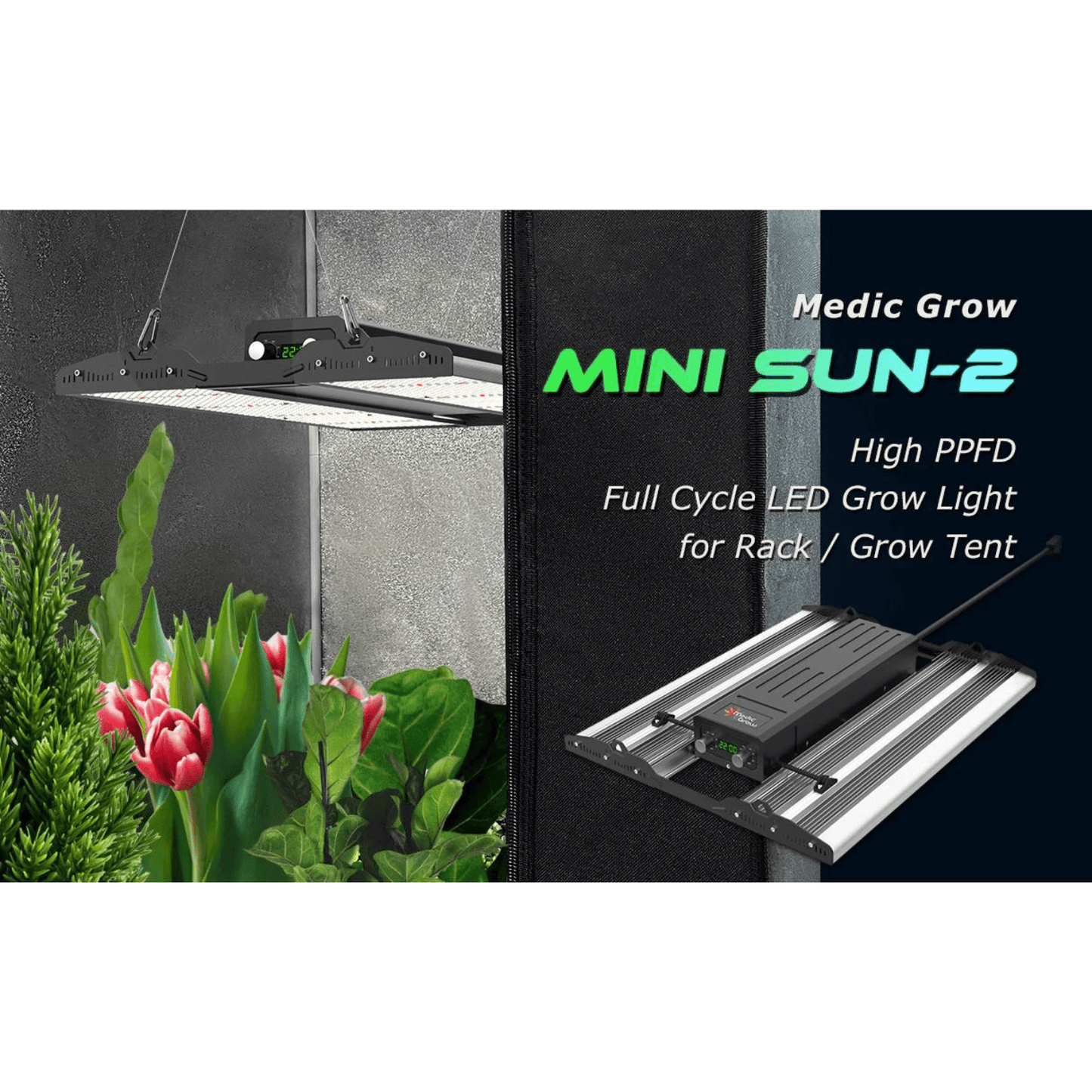Medic Grow MINI SUN-2 240W Full Cycle LED Grow Light Mini Sun-2 240W Grow Lights