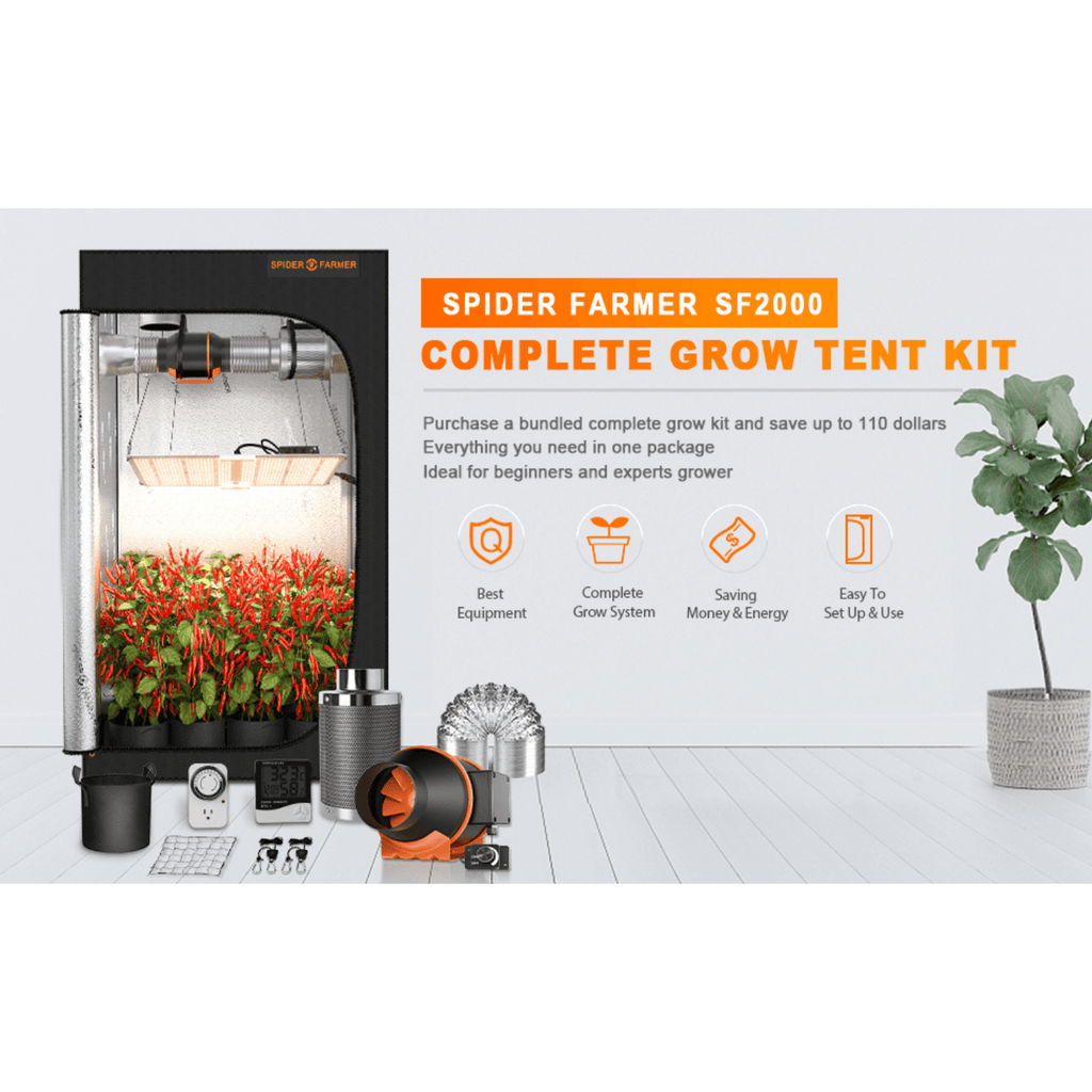 Beginner Grow Tent Kit - AC Infinity IONFRAME EVO4 LED Light 3' x 3' -  Happy Hydro