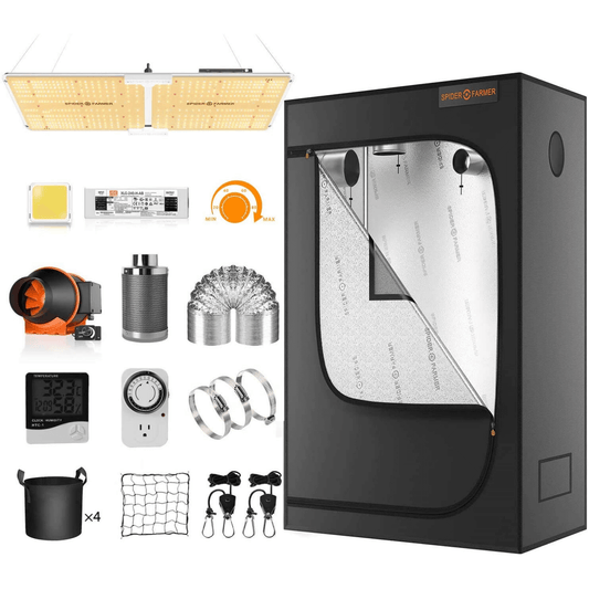Spider Farmer SF2000 LED Grow Light + 2' x 4' Grow Tent + Inline Fan Combo with Speed Controller | SPIDER-SF-2000-SET | Grow Tents Depot | Grow Tent Kits | 6973280370818
