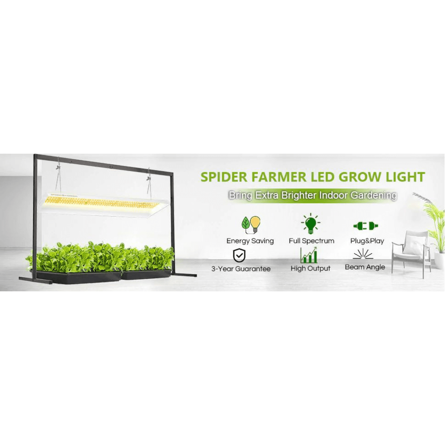 Spider Farmer SF300 33W LED Veg Grow Light SPIDER-SF-300 Grow Lights 6973280373628