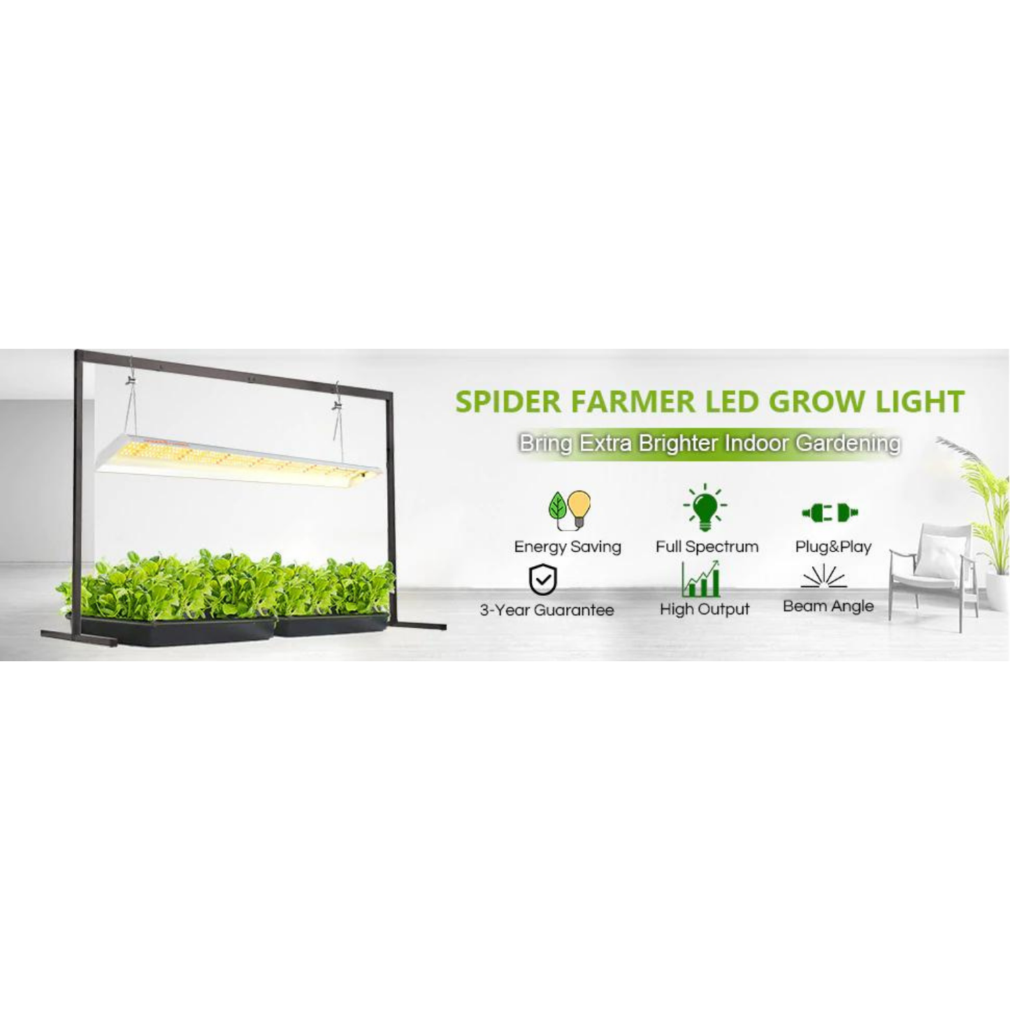 Spider Farmer SF600 74W LED Veg Grow Light SPIDER-SF-600 Grow Lights 6973280373635