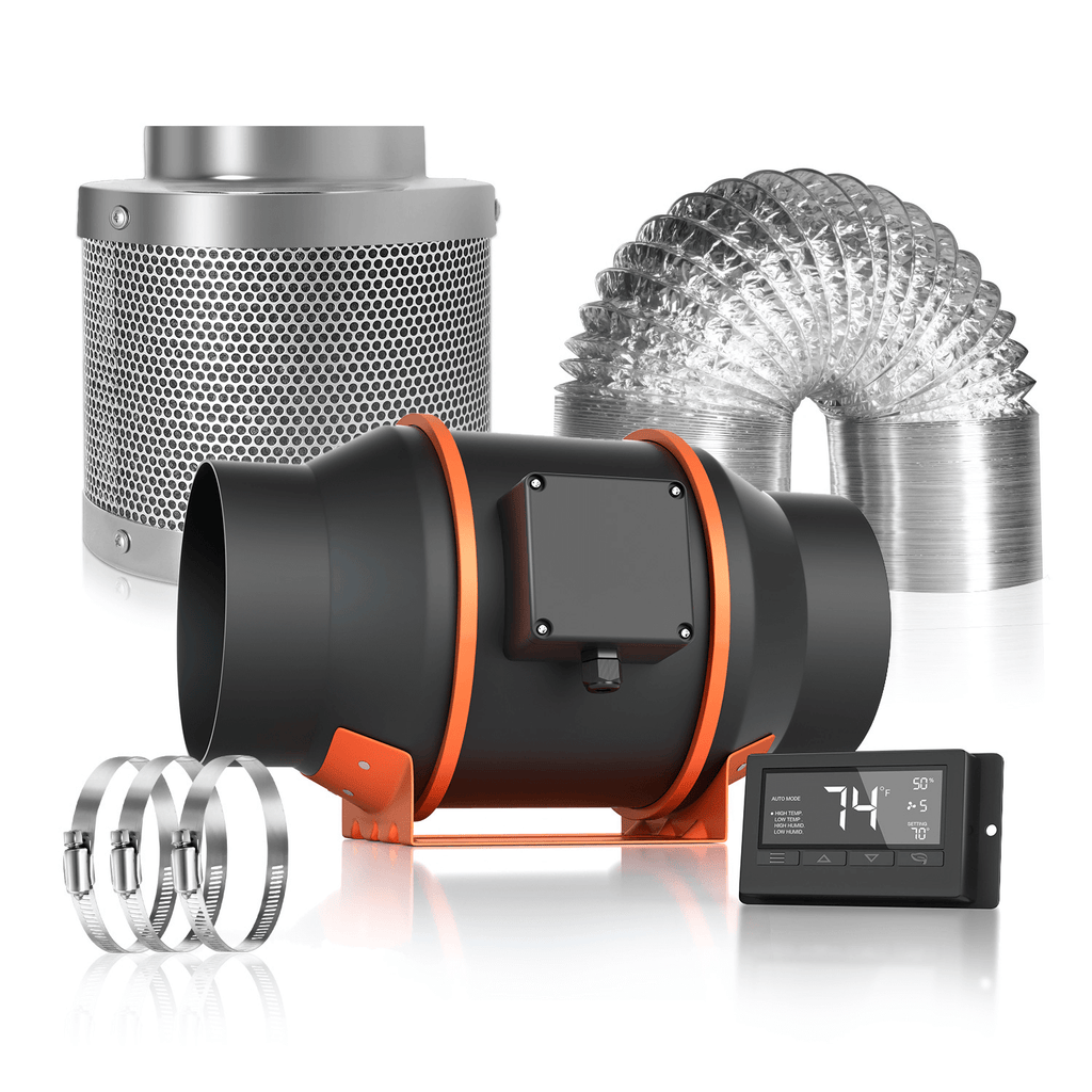 AC INFINITY AIR FILTRATION KIT PRO 8, Inline Fan, Smart Controller, Carbon  Filter & Ducting Combo